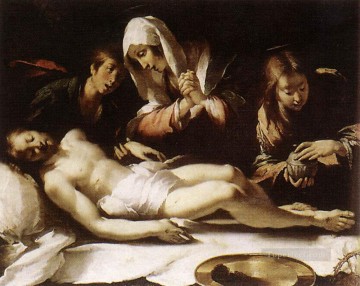 ベルナルド・ストロッツィ Painting - 死んだキリストへの哀歌 イタリア・バロック様式 ベルナルド・ストロッツィ